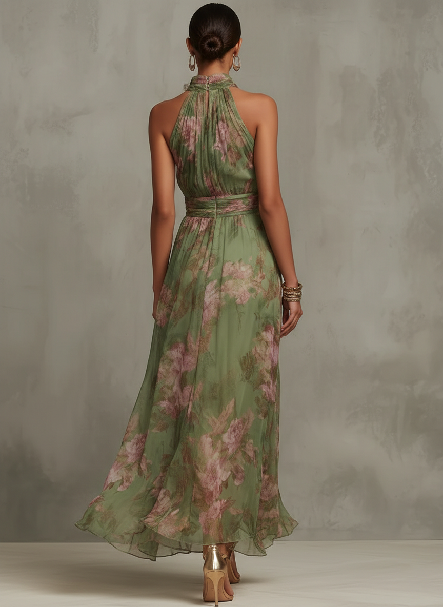 Vestido Largo con Estampado Floral para Mujer
