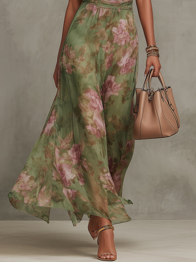 Vestido Largo con Estampado Floral para Mujer