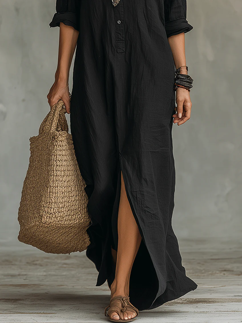 Vestido Maxi con Botones para Mujer