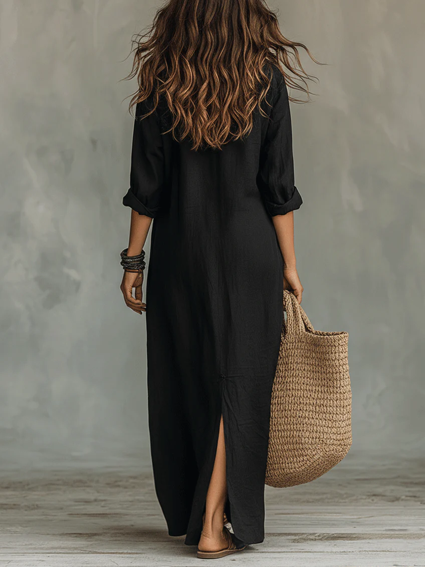Vestido Maxi con Botones para Mujer