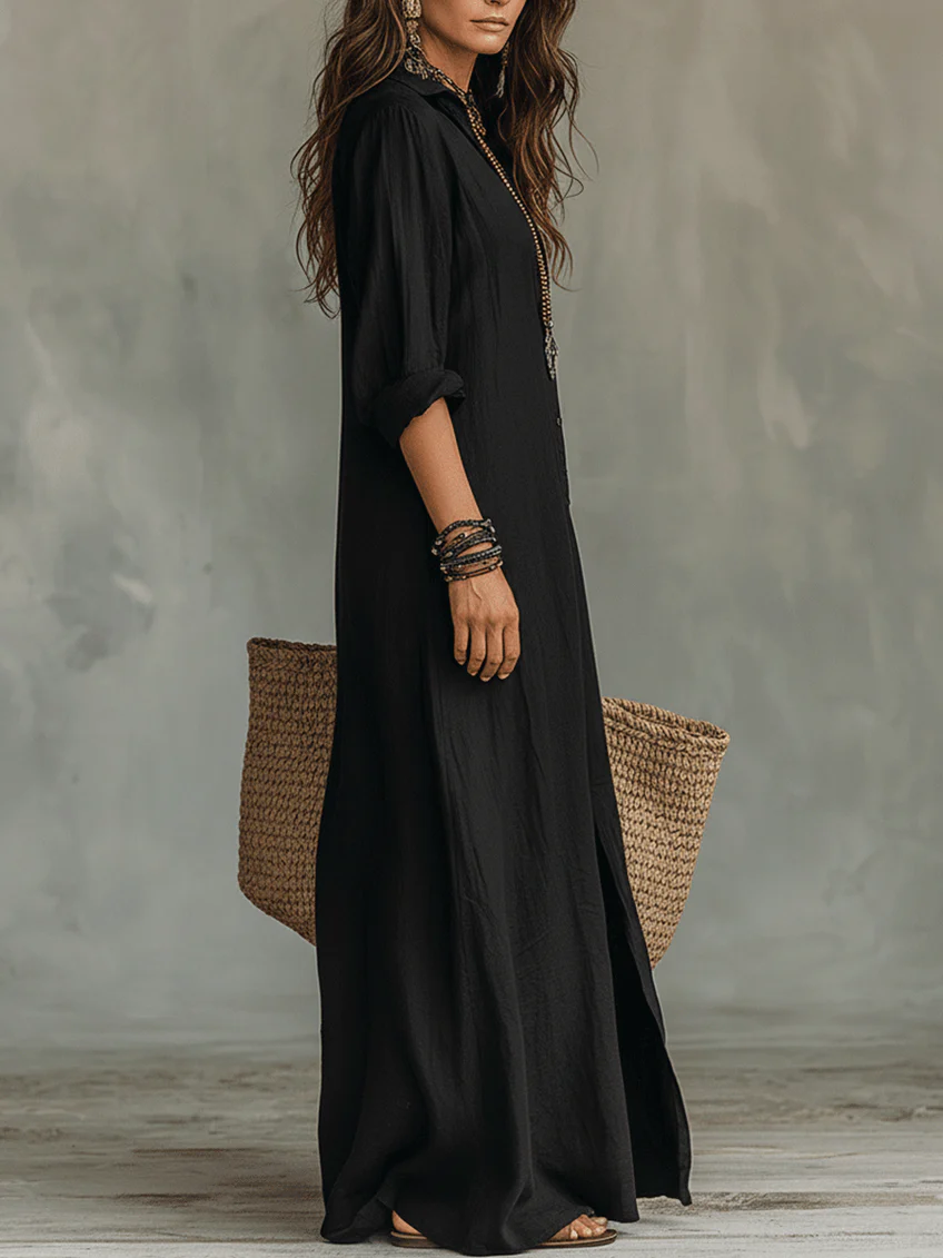 Vestido Maxi con Botones para Mujer
