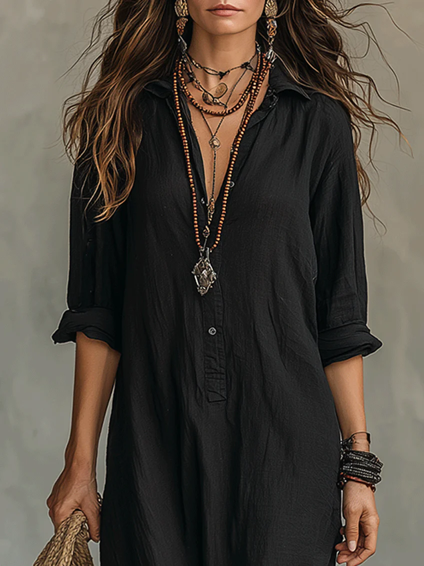 Vestido Maxi con Botones para Mujer