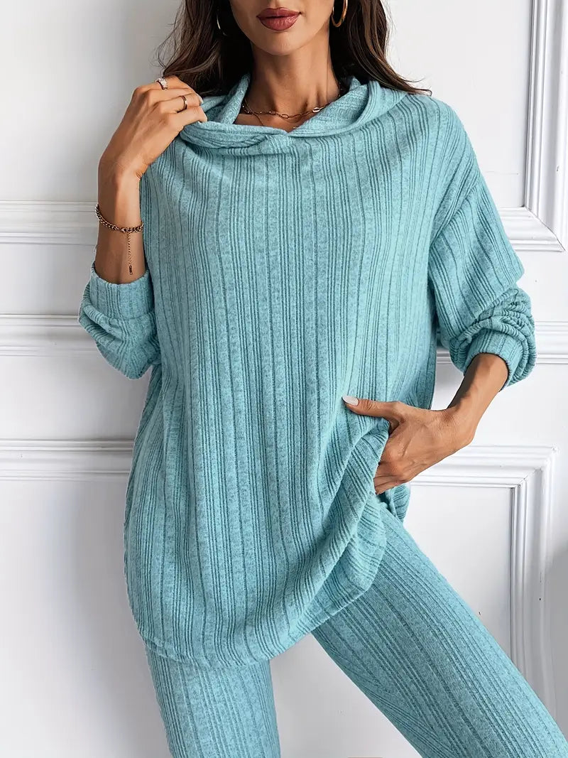 Conjunto de Lounge de Punto Acanalado para Mujer