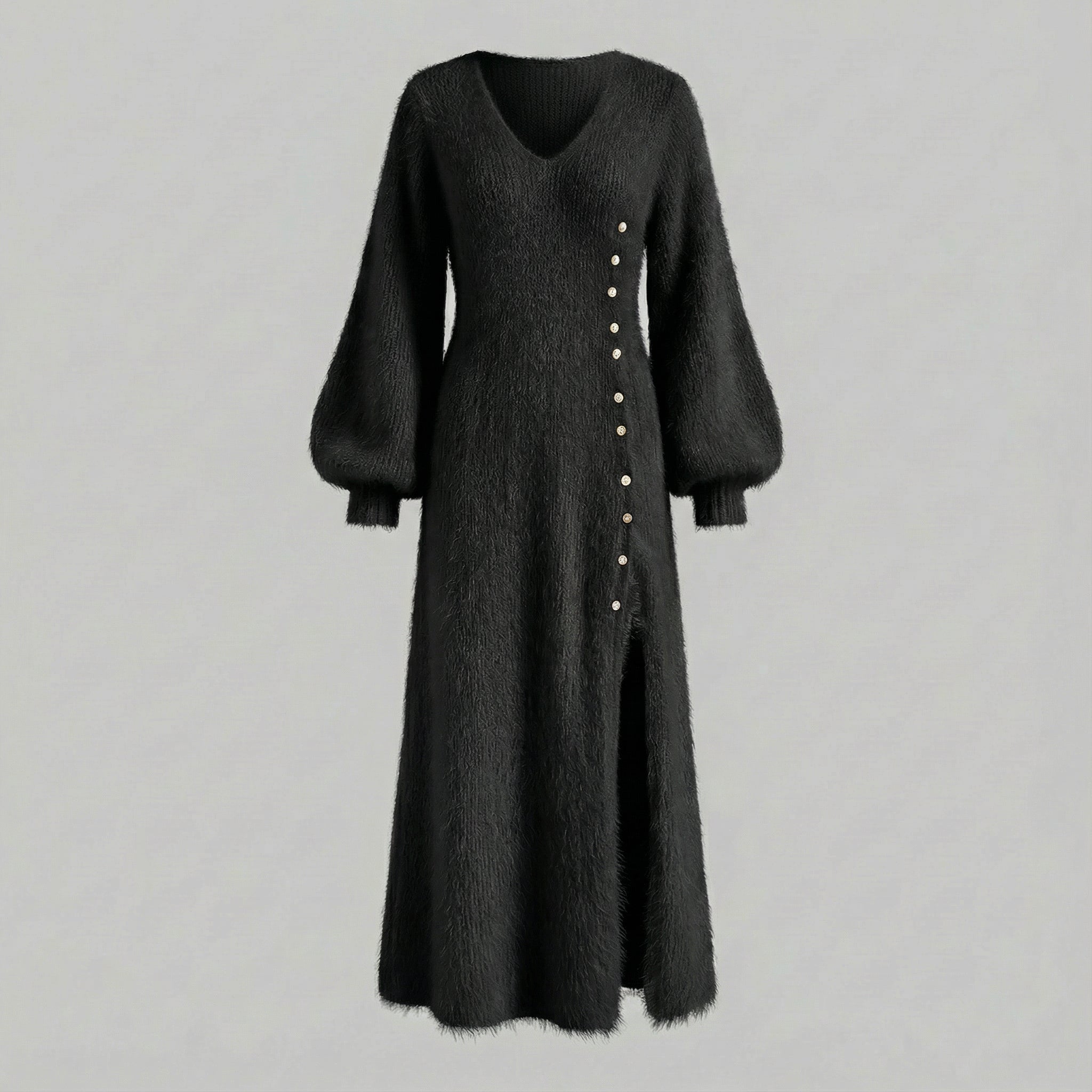 V Neck Maxi Sweater Dress for Women