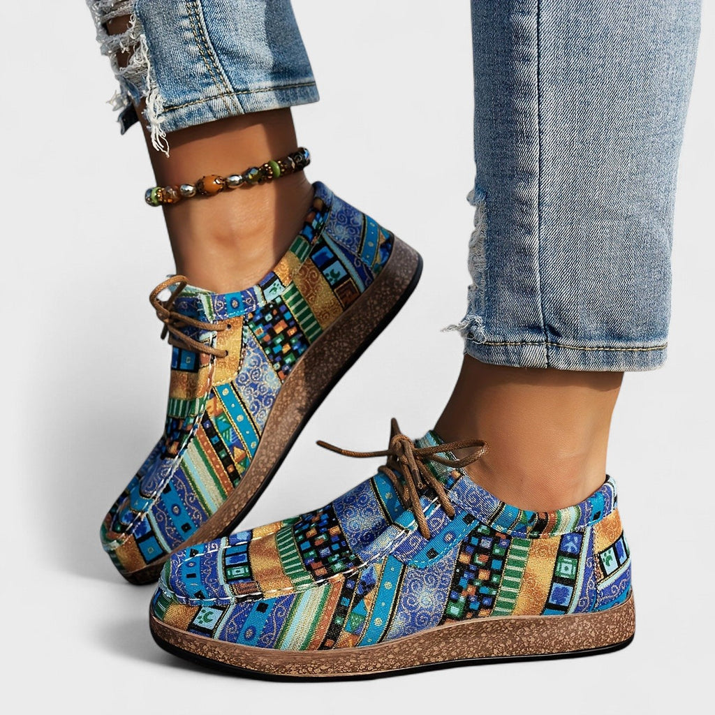 Zapatos Bajos con Cordones de Estilo Étnico para Mujer
