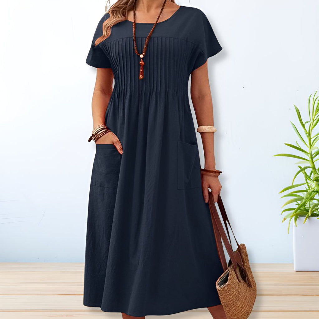 Vestido largo de cuello redondo para Mujer