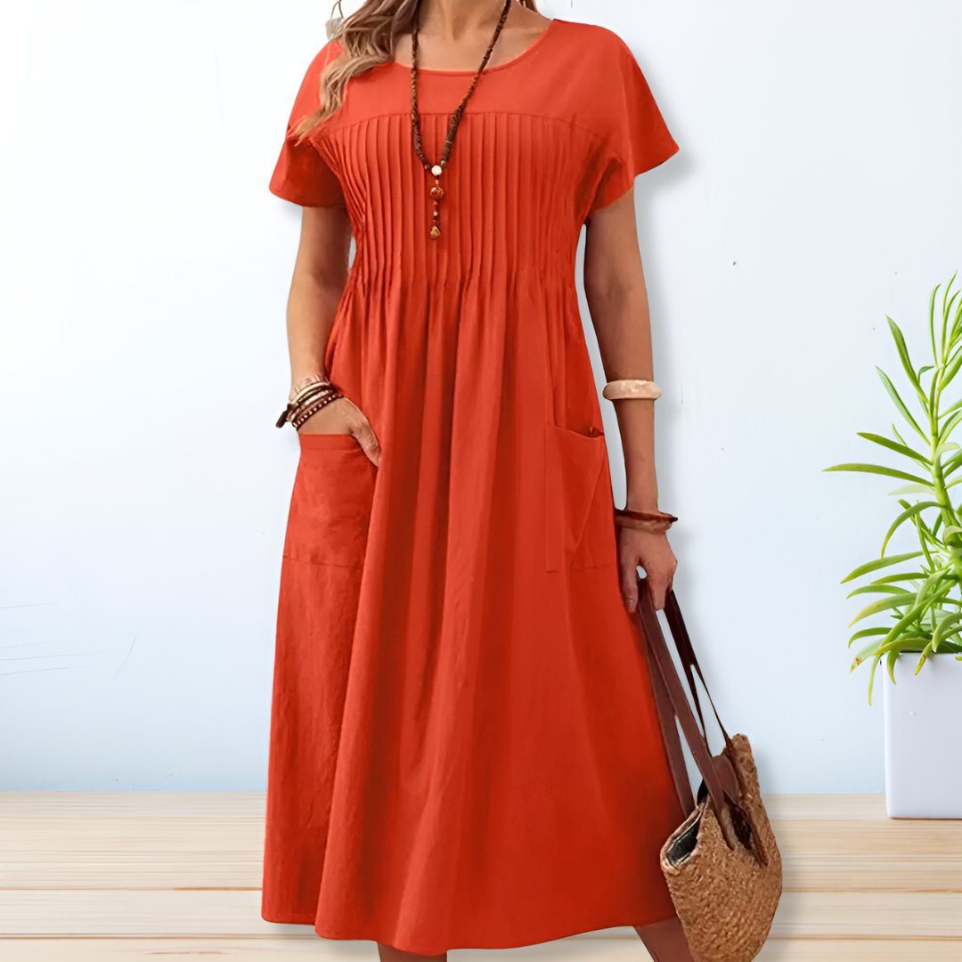 Vestido largo de cuello redondo para Mujer