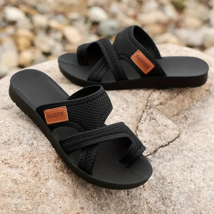 Sandalias Planas de Tela con Tiras Cruzadas para Mujer