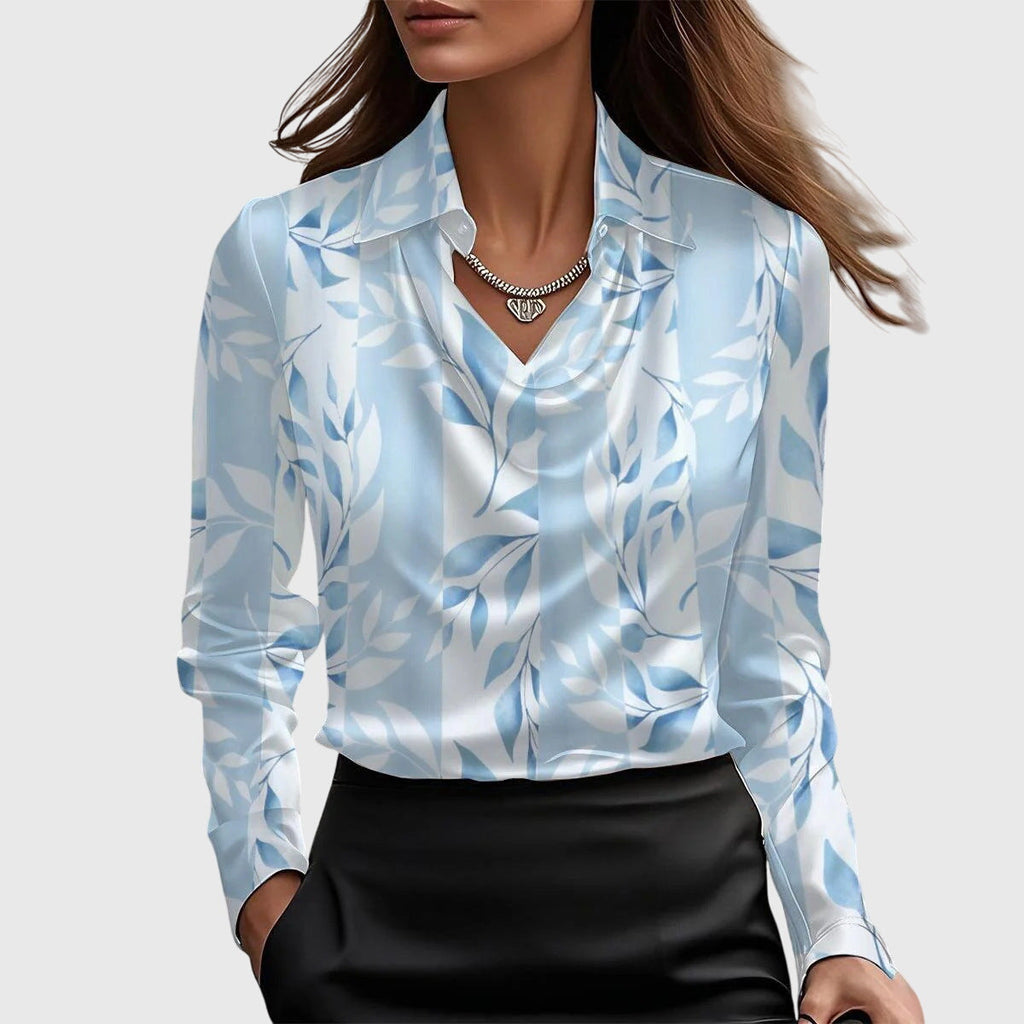 Camisa Satinada de Manga Larga para Mujeres