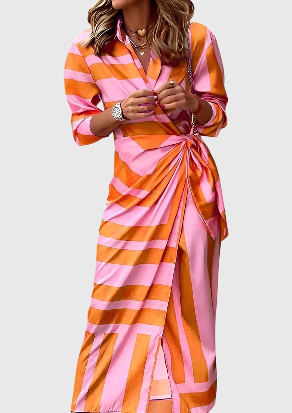 Vestido Largo a Rayas para Mujer