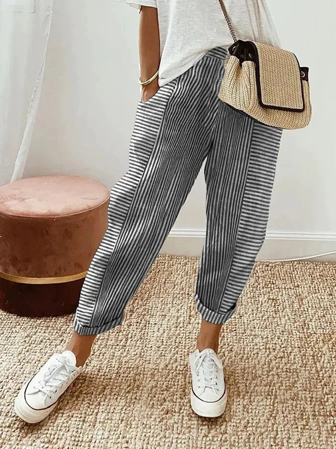 Pantalón Casual con Diseño de Splicing para Mujer