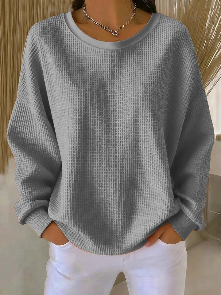 Oversized Waffle Knit Sweater for Women
