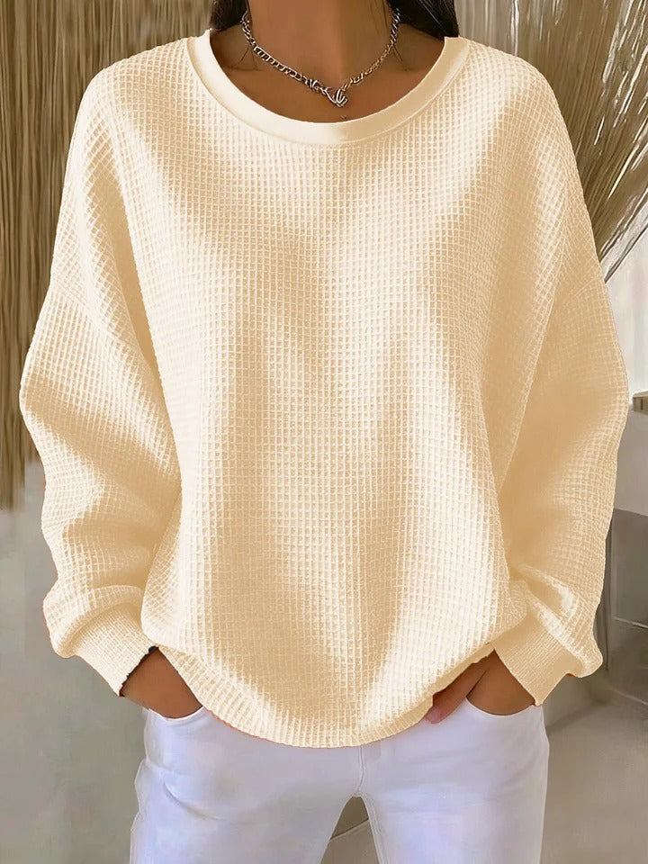 Oversized Waffle Knit Sweater for Women