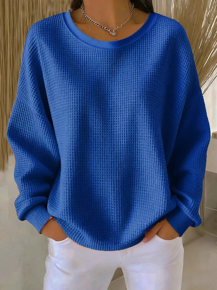 Oversized Waffle Knit Sweater for Women