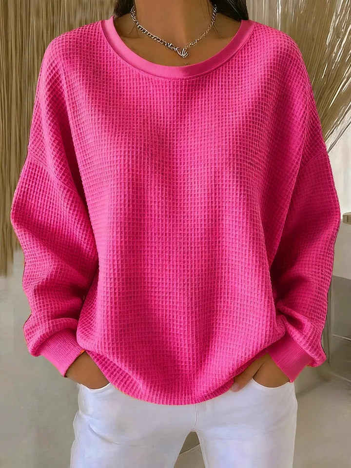 Oversized Waffle Knit Sweater for Women