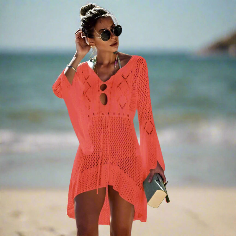 Cover-Up de Playa en Crochet para Mujeres