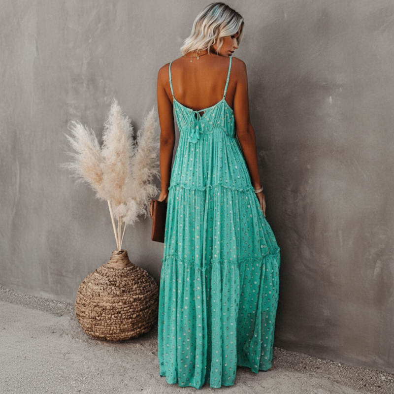 Vestido Largo Estampado de Verano para Mujeres