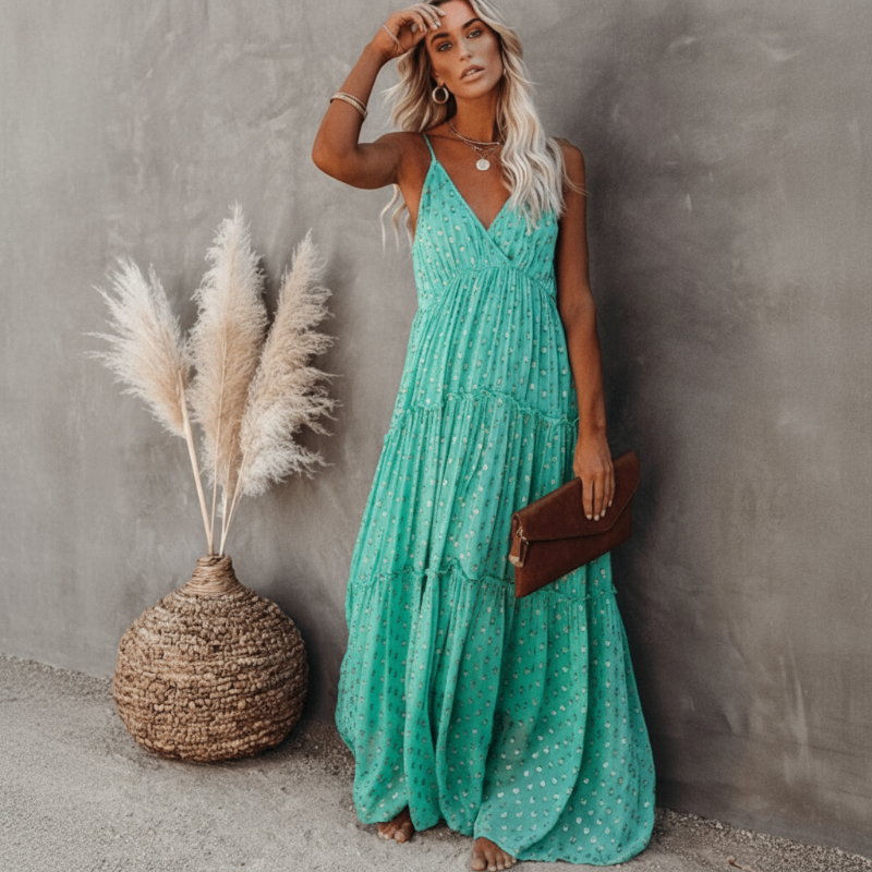 Vestido Largo Estampado de Verano para Mujeres