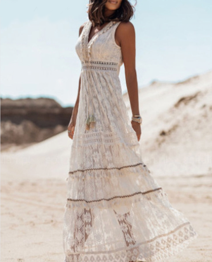 Vestido Sundress de Encaje Boho para Mujer
