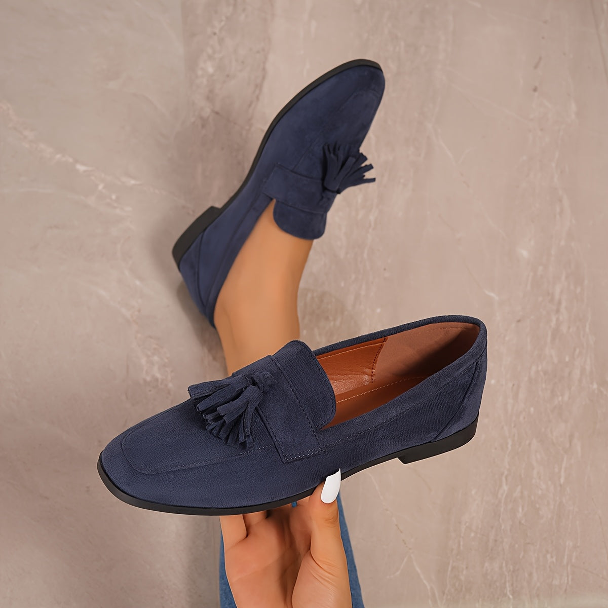 Mocasines de Suela Baja con Borlas para Mujer