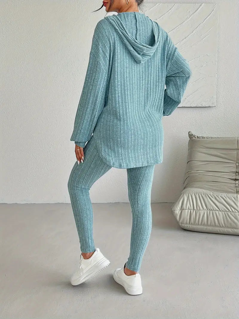 Conjunto de Lounge de Punto Acanalado para Mujer