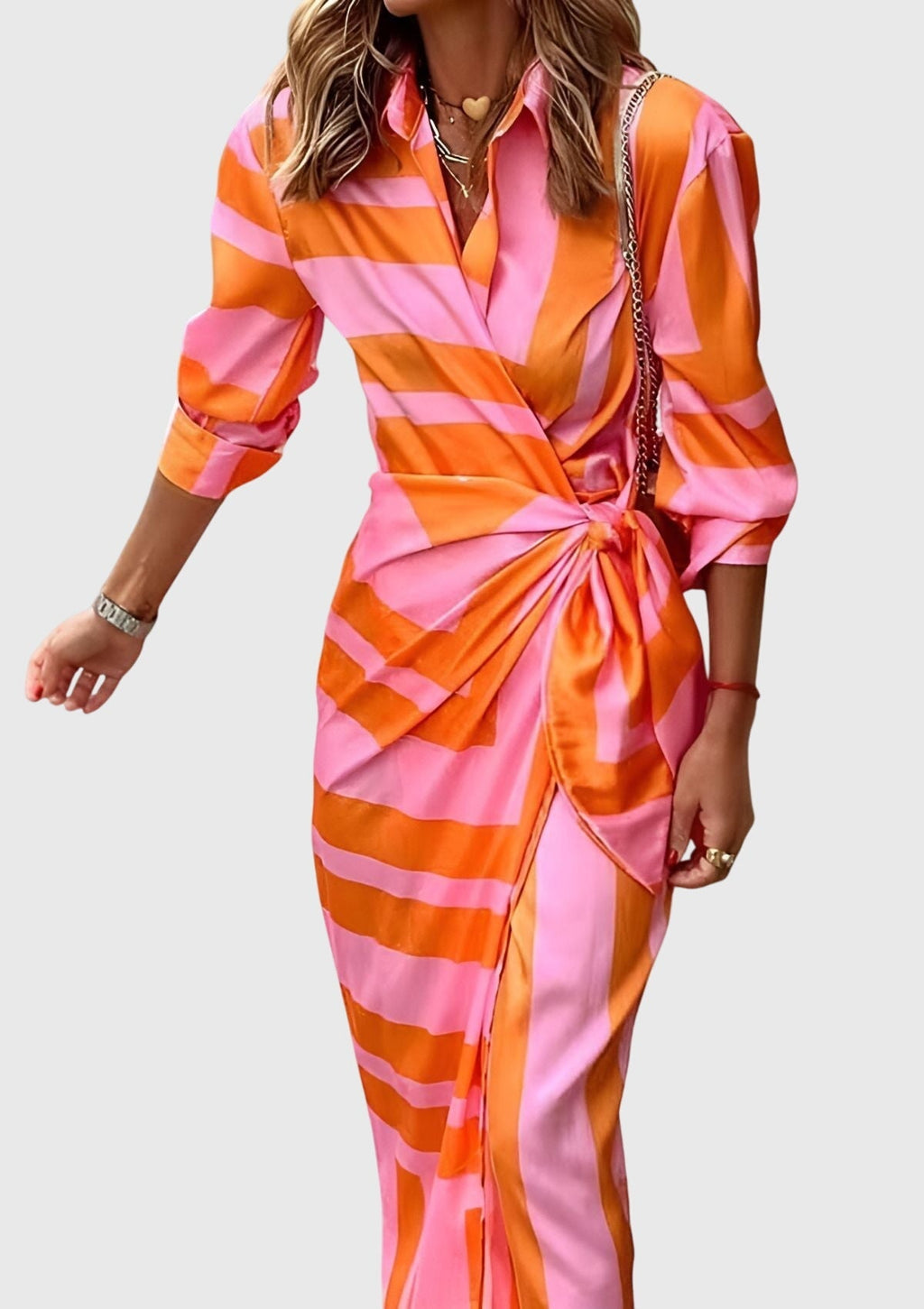 Vestido Largo a Rayas para Mujer