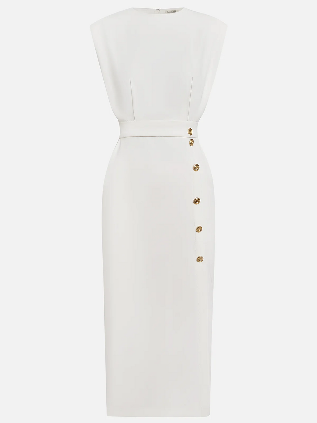 Vestido Midi con Cuello Redondo y Botones para Mujer | Ideal para el Verano