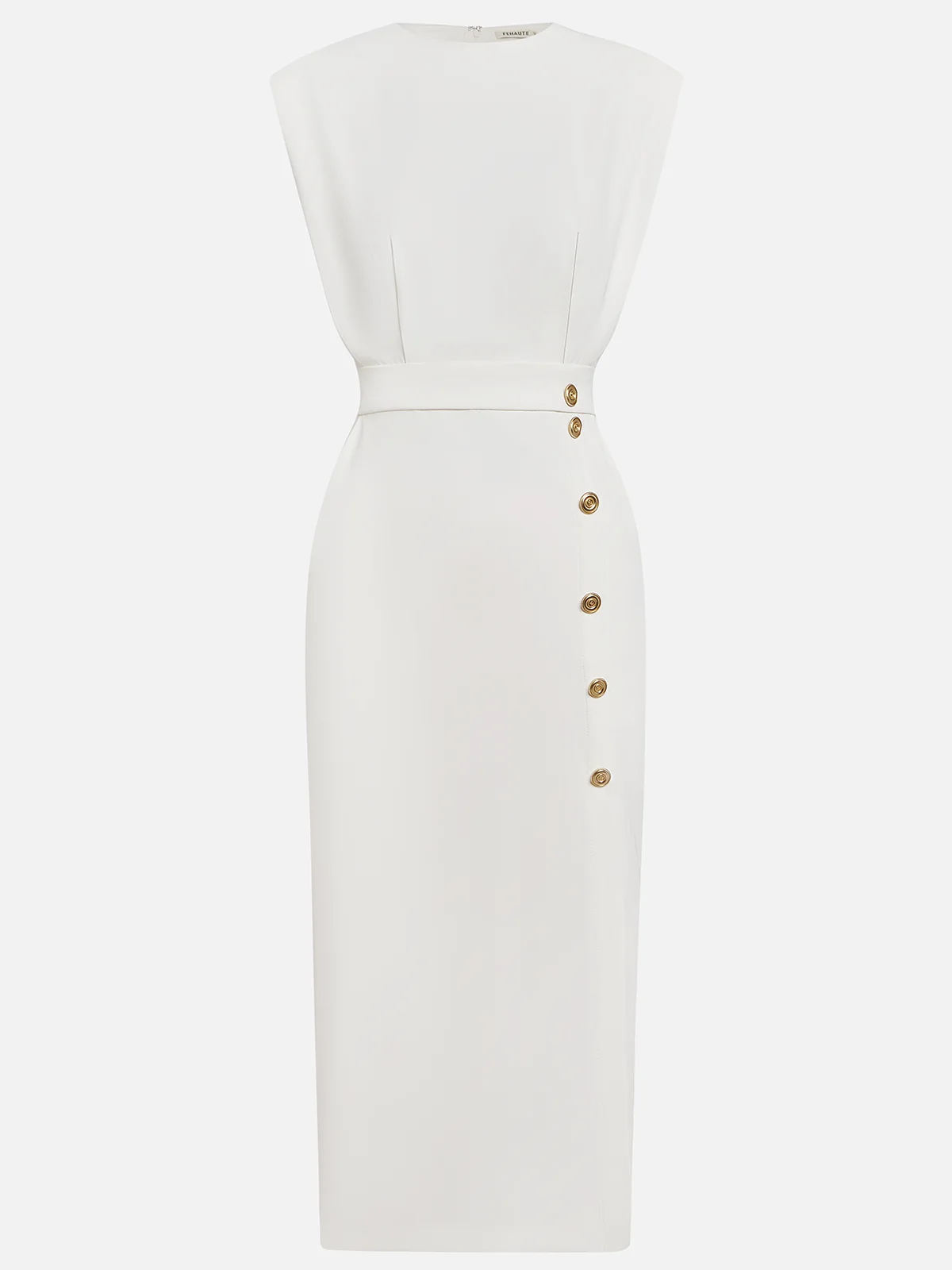 Vestido Midi con Cuello Redondo y Botones para Mujer | Ideal para el Verano