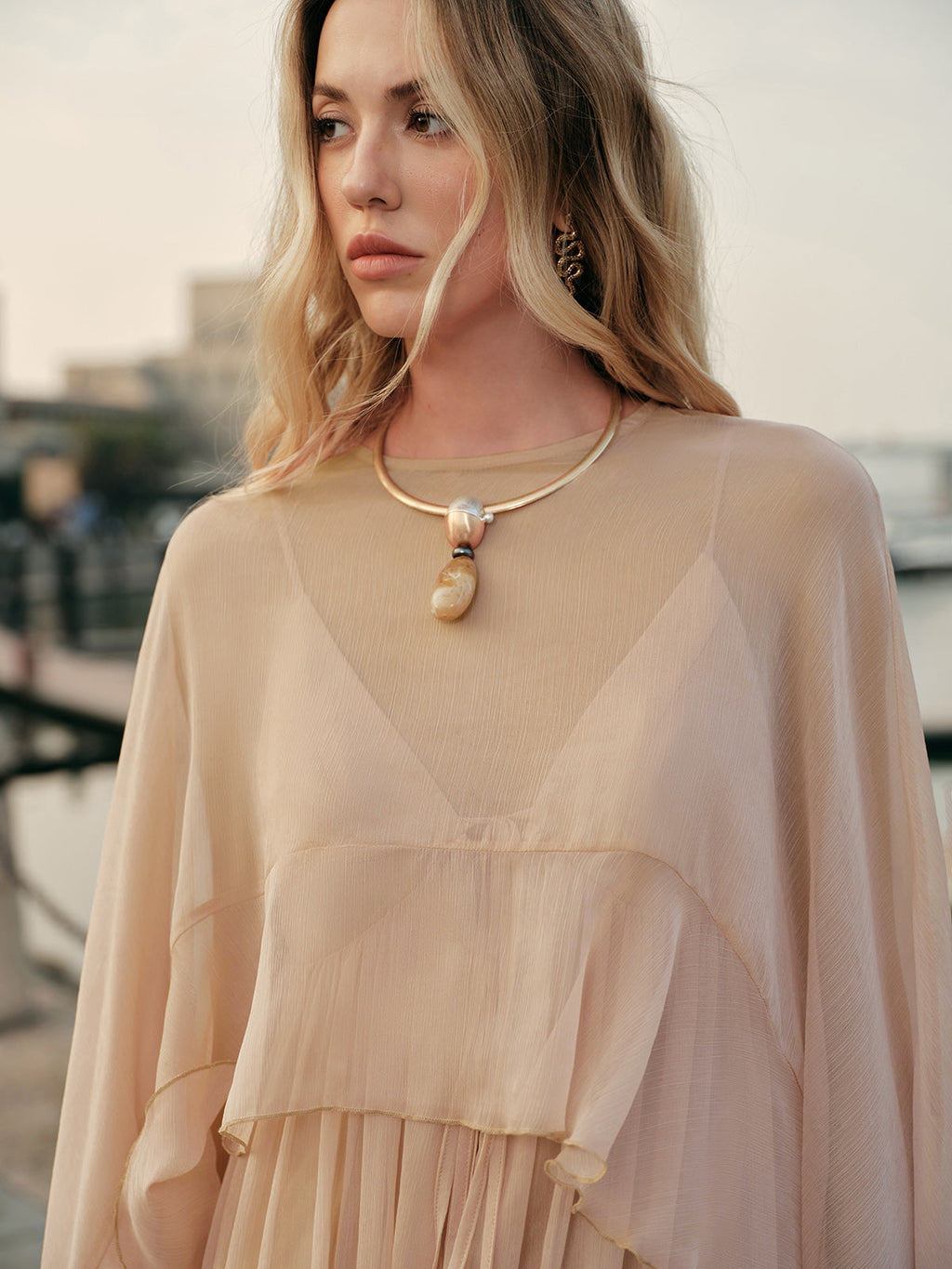 Layered Chiffon Dress for Women