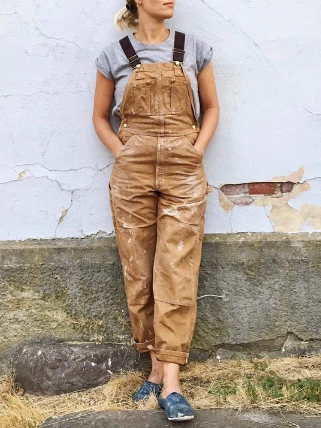 Wide Leg Cotton Gardening Overalls for Women