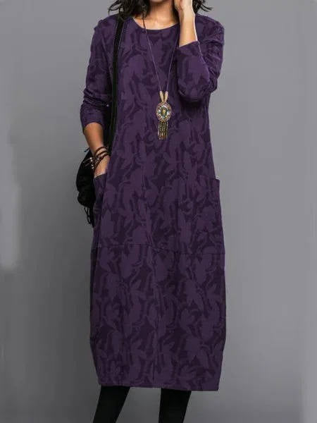 Midi Dress with Floral Pattern for Women