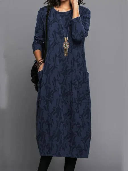 Midi Dress with Floral Pattern for Women