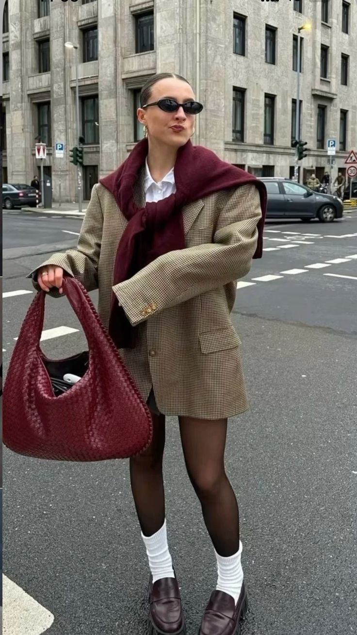 Bolso Medio con Apariencia Tejida para Mujer