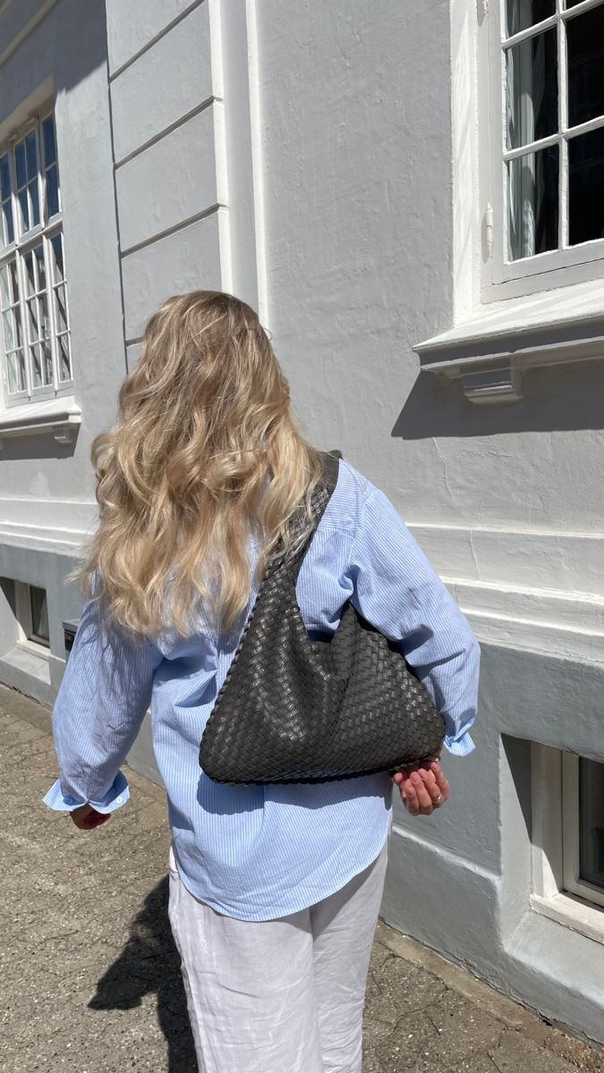 Bolso Medio con Apariencia Tejida para Mujer
