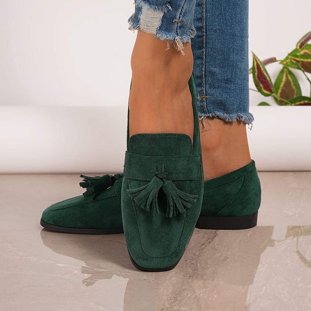 Mocasines de Suela Baja con Borlas para Mujer