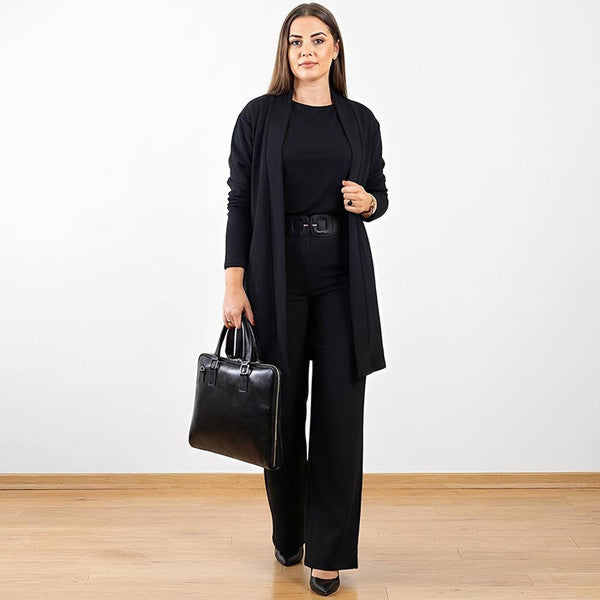 Traje de Tres Piezas con Veste Larga para Mujer