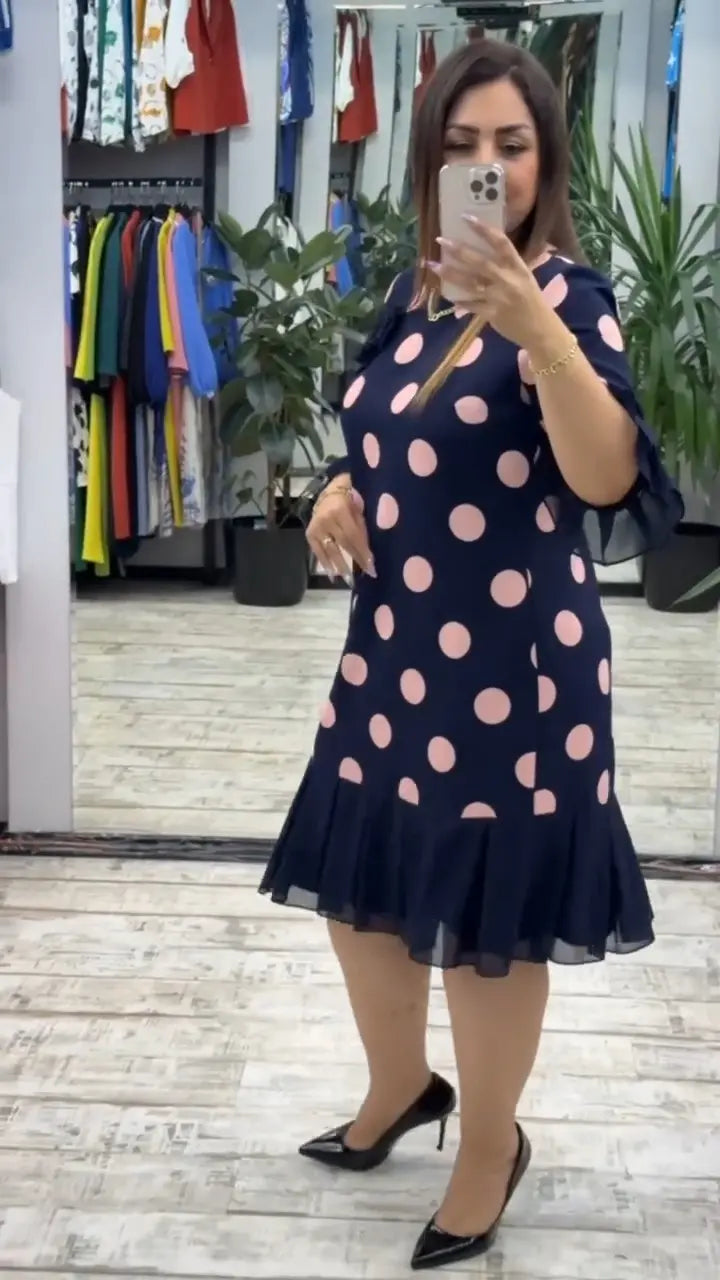 Vestido plisado con lunares para Mujer