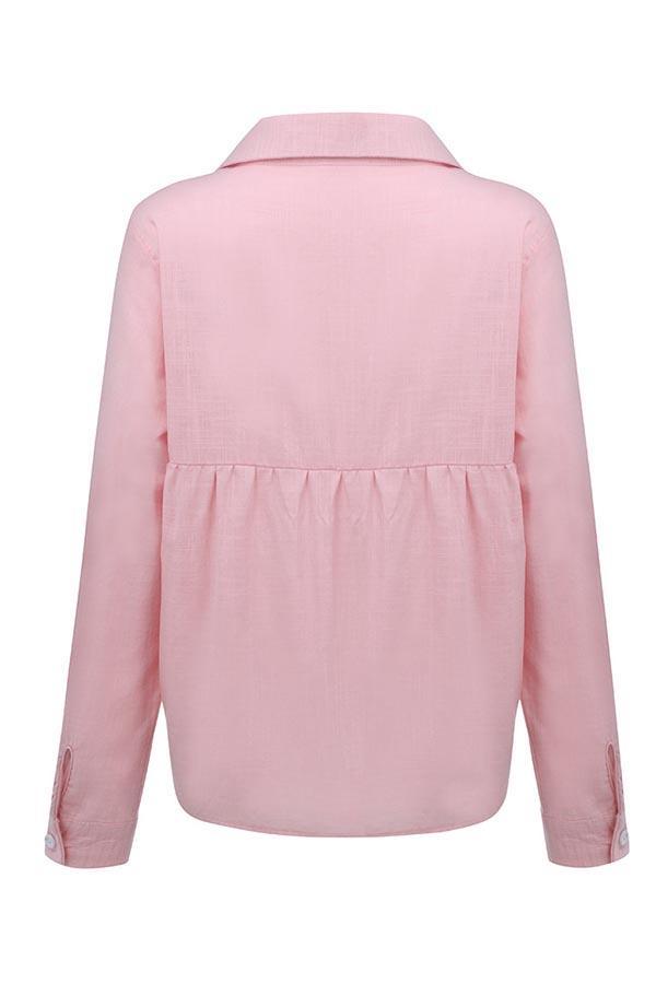 Casual Long Sleeve Linen Blend Shirt for Women