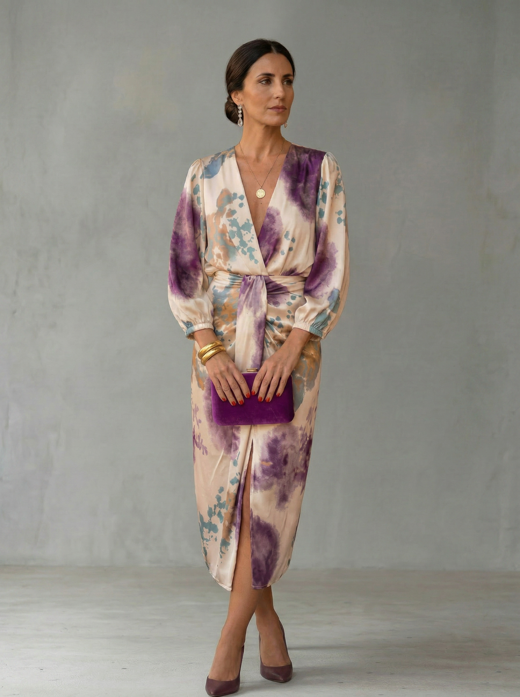 Vestido Cruzado con Escote en V para Mujer