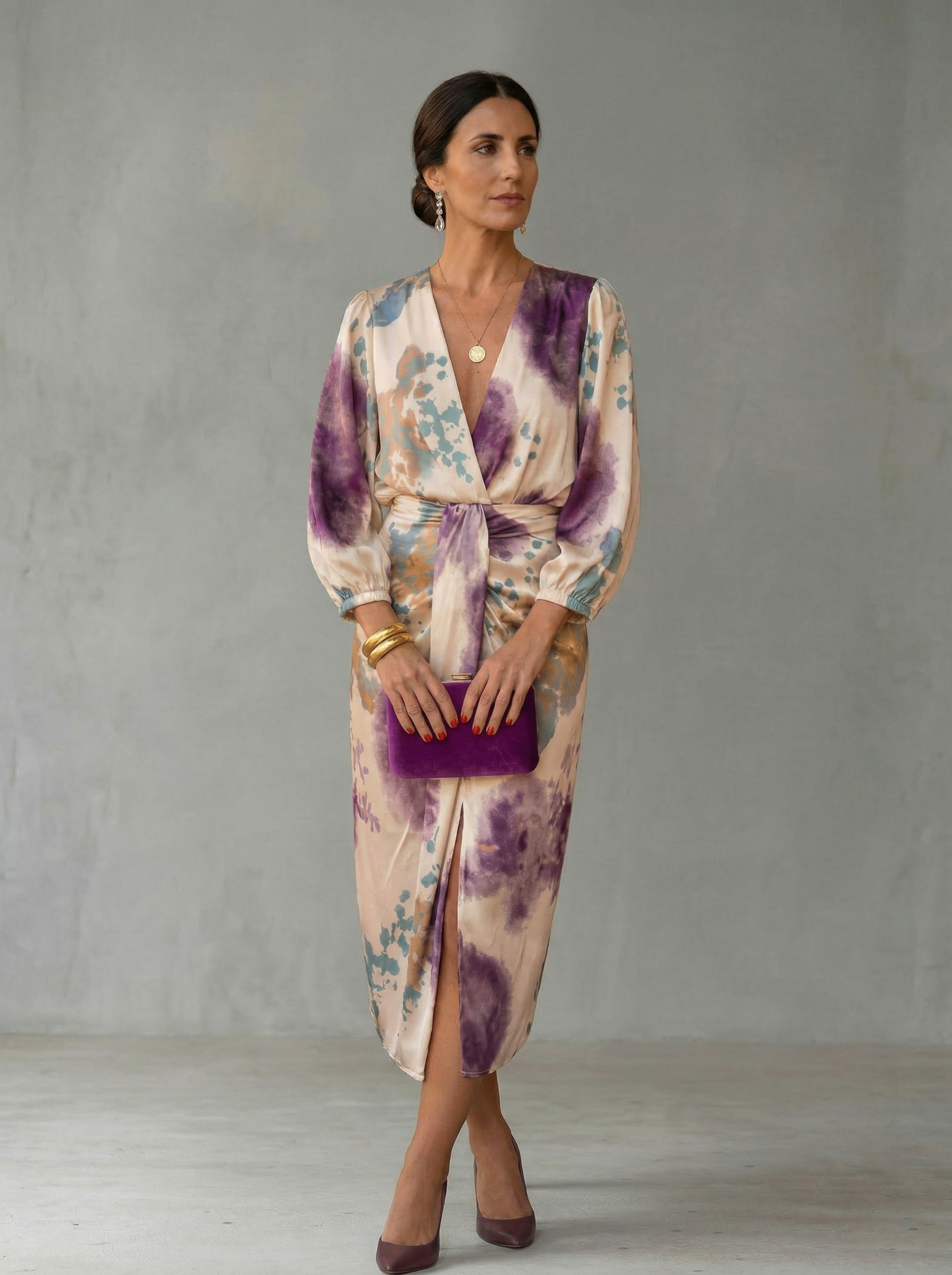 Vestido Cruzado con Escote en V para Mujer