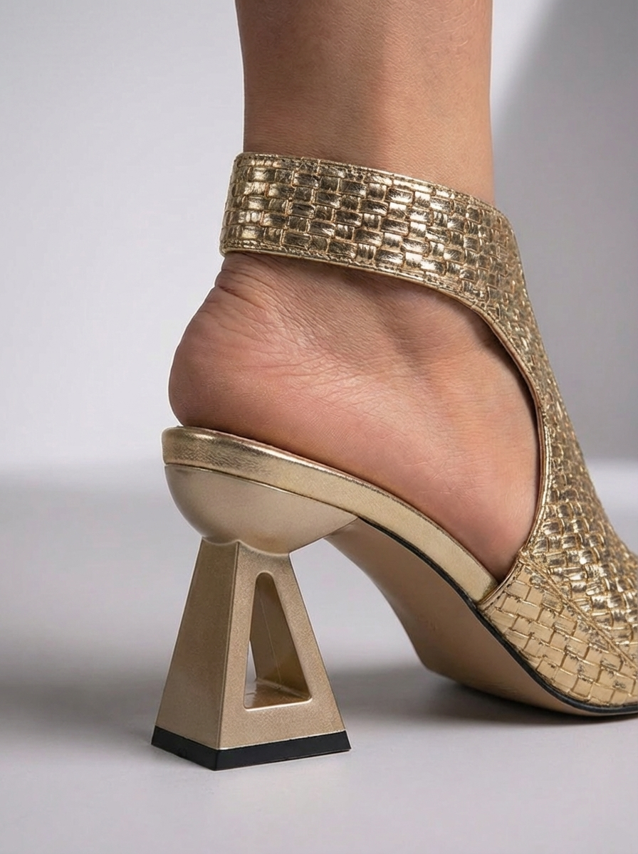Sandalias de Tacón Medio con Diseño Geométrico para Mujer