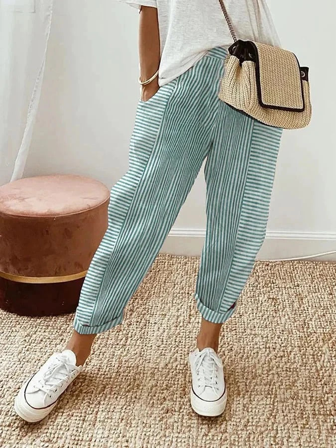 Pantalón Casual con Diseño de Splicing para Mujer