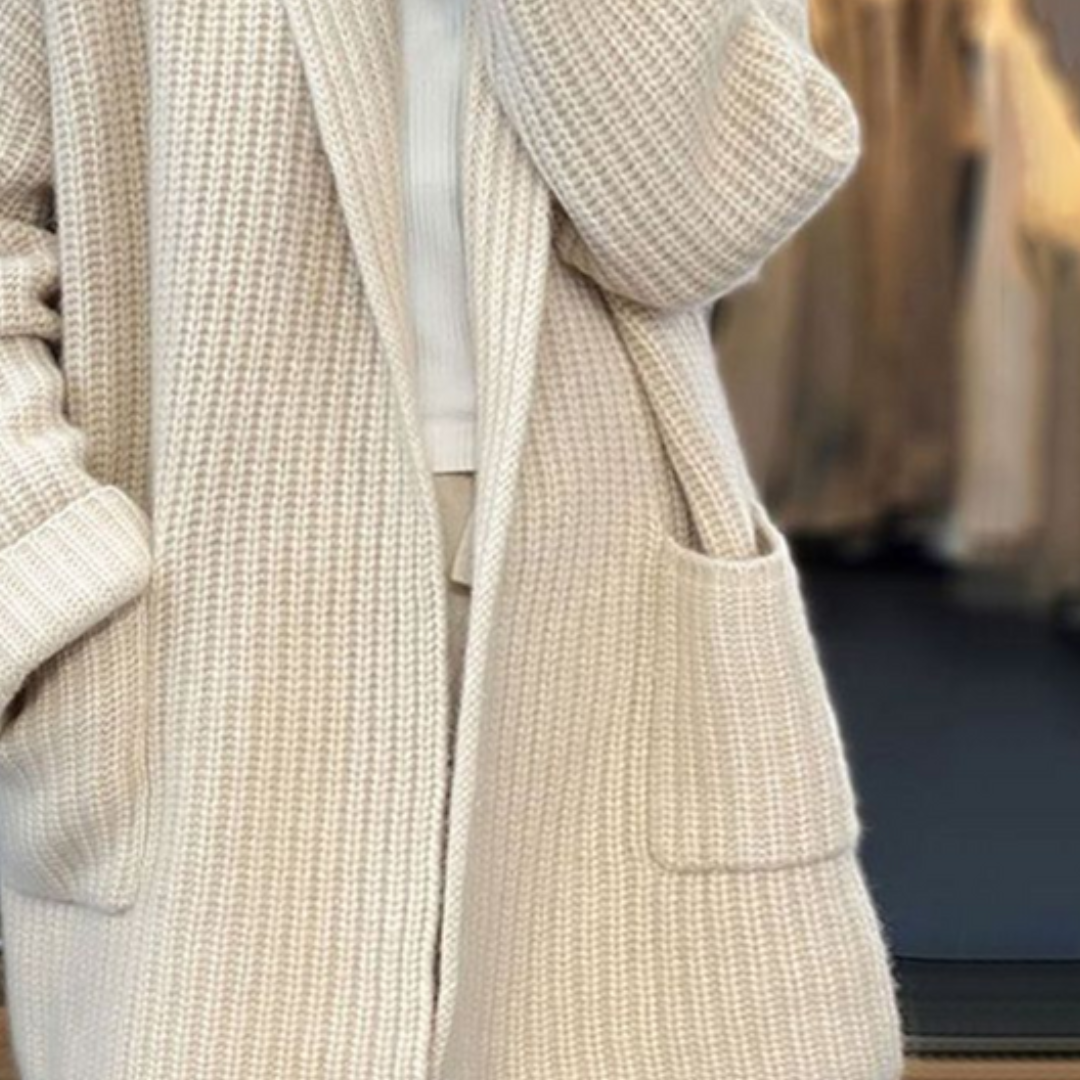 Chunky Knit Oversized Open Front Long Sleeve Cardigan for Women