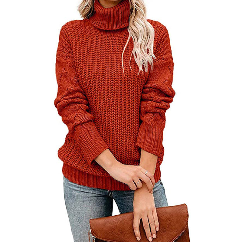 Chunky Knit Turtleneck Sweater for Women