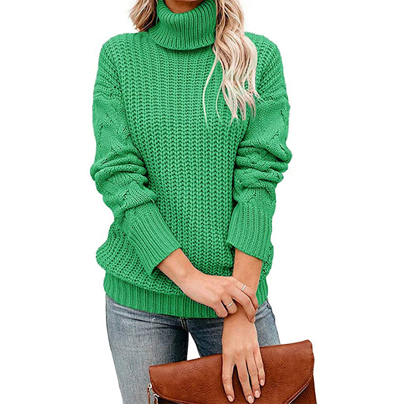 Chunky Knit Turtleneck Sweater for Women