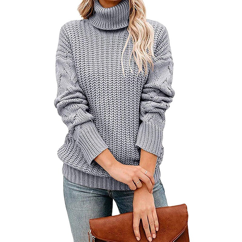 Chunky Knit Turtleneck Sweater for Women