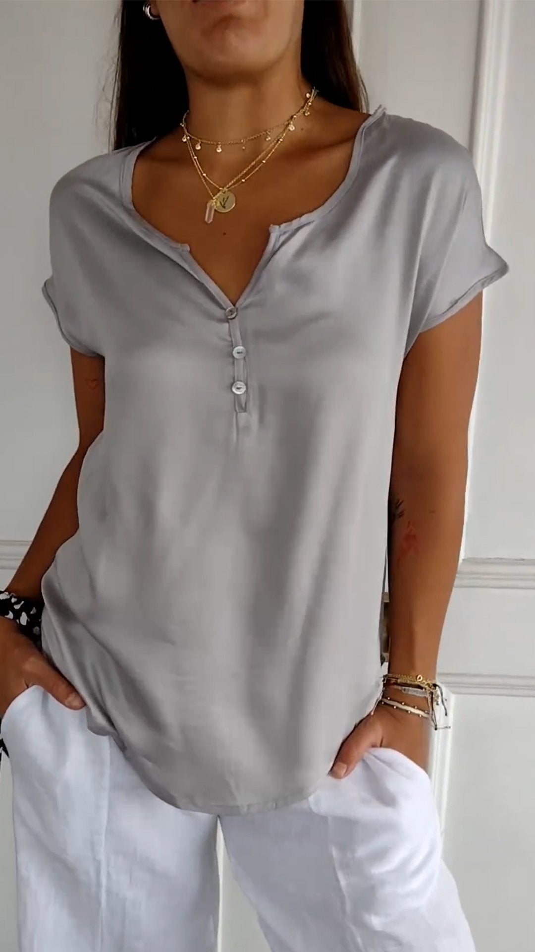Light V-Neck Blouse for Women