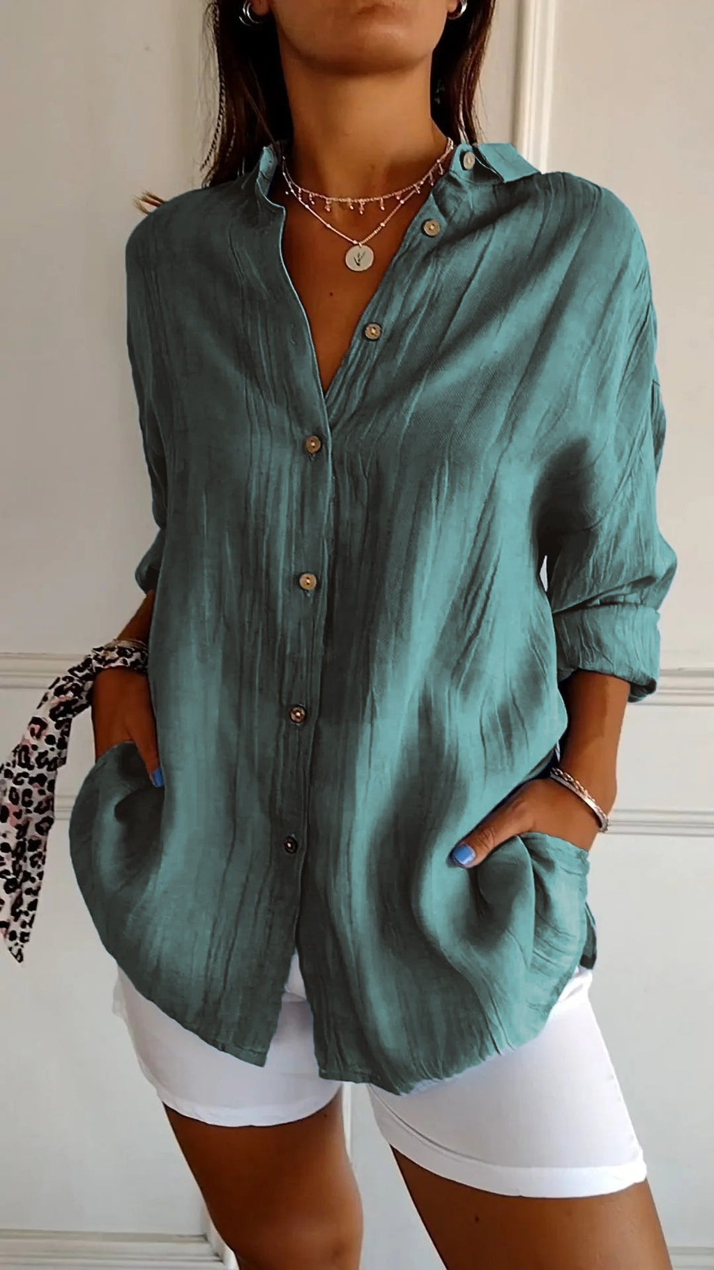 Long Sleeve Shirt with Pleat Detail for Women | Ideal for Autumn