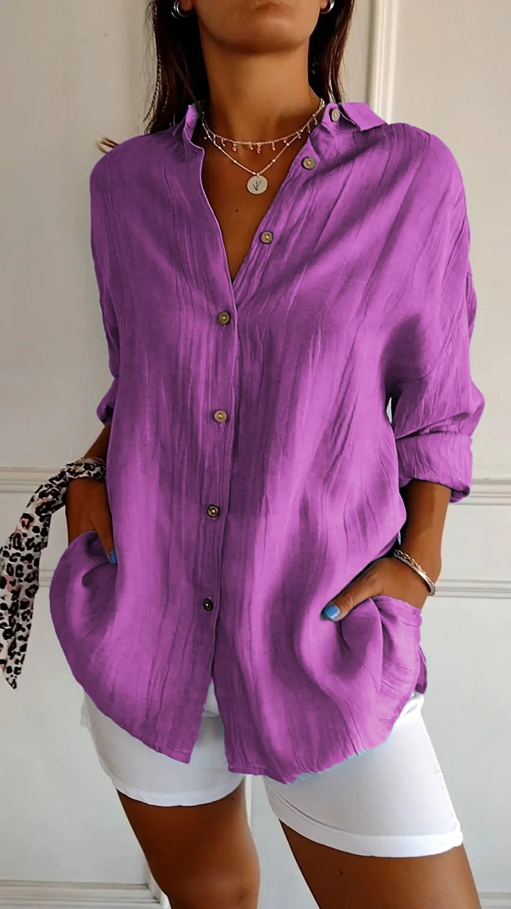 Long Sleeve Shirt with Pleat Detail for Women | Ideal for Autumn