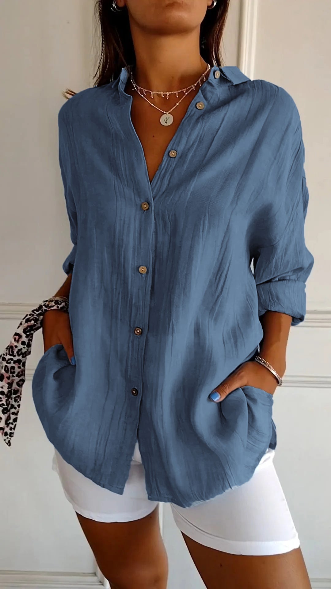 Long Sleeve Shirt with Pleat Detail for Women | Ideal for Autumn
